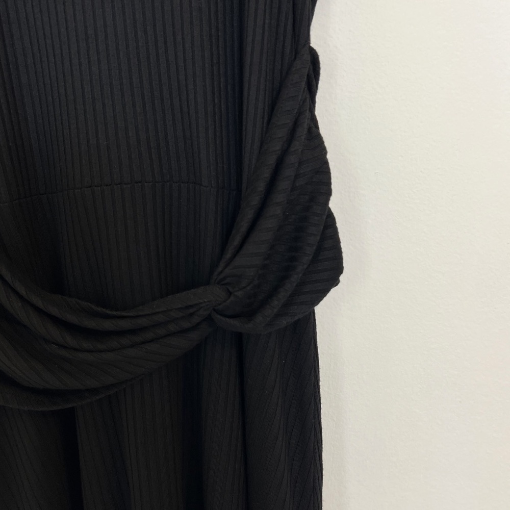 Anthropologie Ribbed Kingsolver Dress Asymmetrical Handkerchief Hem Midi Medium - Picture 7 of 9